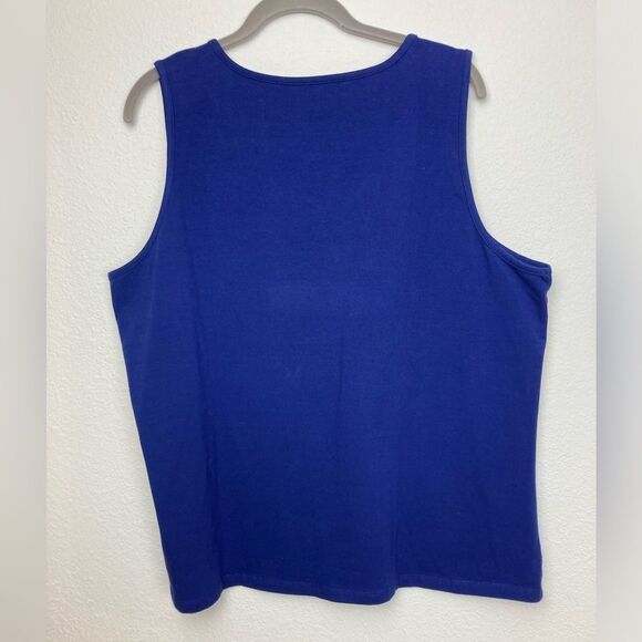 DC& Co. stretchy tank NWOT oversized between purple and royal blue - Picture 3 of 5